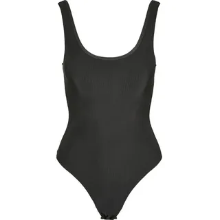 URBAN CLASSICS Ladies Shiny Rib Body | schwarz