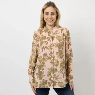 EVA LUTZ Bluse Luki Langarm mit Riegel leger weit