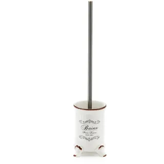 Kiamami Valentina - Toilettenbürstenhalter in Shabby Chic Design – Weisse Keramik Amelia