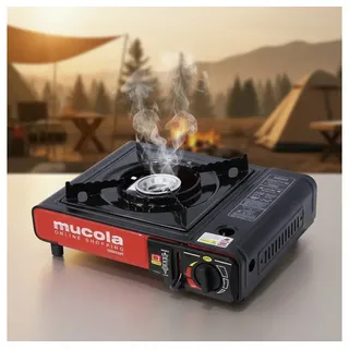 MuCoLa Gaskocher Campingkocher Hockerkocher mit Koffer