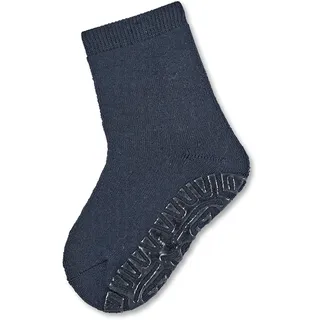 Sterntaler Fli Fli SOFT uni - Unisex Fliesen Flitzer einfarbig - warme Stoppersocken Baby mit Innenfrottee - elastische Baby und Kinder Strümpfe mit Anti-Rutsch-Sohle, marine, Größe 18