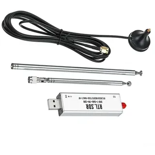 MeevrgR Full-Band Receiver 100kHz - 1.7GHz mit RTL2832U R820T2 - TCXO 1ppm Stabilität für ADS-B AIS AIS Aviation Shortwave FM AM Radio - USB Plug-and-Play (mit Antenne)