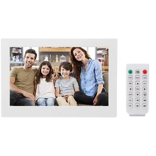 Digitaler Bilderrahmen, 13-Zoll-LED-1080P-HD-Digitalbildschirm, Elektronischer Bilderrahmen mit Fernbedienung, Wiedergabe von Videomusik, Wandmontage, Geschenke für die Familie(EU-Stecker)