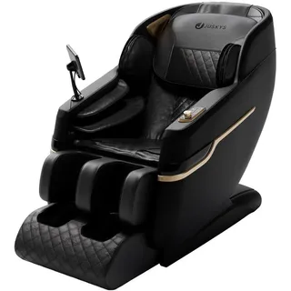 Juskys Massagesessel mit Ganzkörpermassagefunktion Kunstleder 142 x 75 x 105 cm Schwarz 