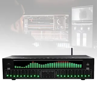 Professioneller EQ Grafic Equalizer, 31-Band Digital Equalizer, Stereo Graphic EQ, Musikspektrumanalysator mit Rauschreduktion, 12 Rhythmusmuster für das Aufnahmestudio