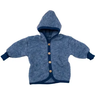 Cosilana Baby Jäckchen mit Kapuze aus weichem Wollfleece, 60% Schurwolle kbT, 40% Baumwolle (kbA) - 86-92