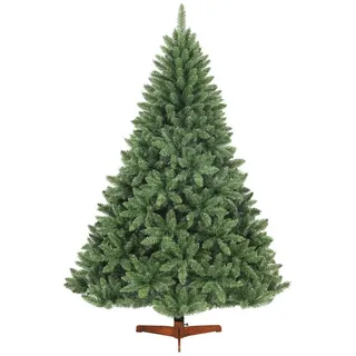 Salcar Künstlicher Weihnachtsbaum Künstlicher Tannenbaum mit natürlichen Zweigfarben und Echtholzständer, Nordmanntanne, 180 cm mit 730 Zweigen 180 cm