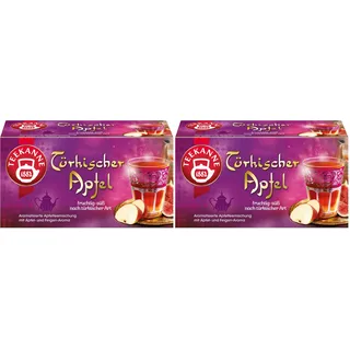 TEEKANNE Türkischer Apfel Tee – Früchtetee mit Apfel‐ & Feigenaroma – 20 Teebeutel (55 g) – Fruchtig‐Süß nach Türkischer Art – Rainforest‐Alliance zertifiziert (Packung mit 2)