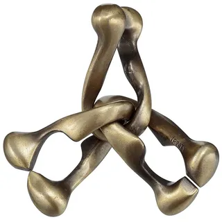 Bartl Huzzle Brain Teaser Cast Trinity Stahl Goldfarben, Maße: 12cm x 7,5cm x 4,5 cm, 111740