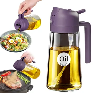 YARRAMATE 2 in 1 Ölsprüher für speiseöl, 470ml ölflasche lebensmittelecht