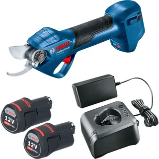 Bosch Pro Pruner Professional Akku Astschere 12 V ( 06019K1021 ) + 2x Akku 3,0 Ah + Ladegerät -