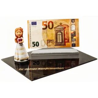 Geldgeschenk zur Konfirmation Mädchen – Acryl Geldhalter Schwarz – modernes Konfirmationsgeschenk (Mädchen 1 – Schwarz)