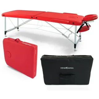 Vendomnia Mobile Massageliege - Aluminium mit 2 Zonen höhenverstellbar inkl. hochwertiger Kopfstütze Tasche Armlehnen - Farbwahl Klappbar, Massagetisch Massagebett Massagebank Behandlungsliege