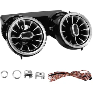 Turbine Air Vent, Yosoo 3-farbiges Hinteres LED Turbine Air Vent Umgebungslicht-Kit Ersatz für C-Klasse W205 Limousine Pre-Facelift 2015-2018 für Hintere Turbo Air Vent Turbine Air Vent LED Turbine
