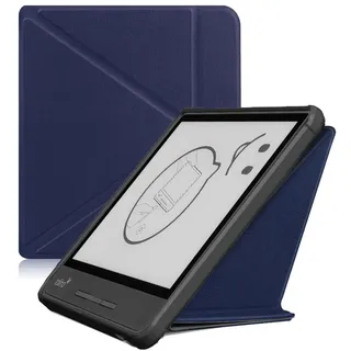 Custer Hülle für Tolino Epos 2 8 Zoll Schutzhülle Tolino Epos2 8 Zoll Ultradünne PU Leder Hartschale Schutzhülle (Dunkelblau)