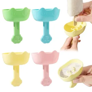WeddHuis 4 Stück Tropffrei Eis am Stiel-Halter für Kinder, Silikon Eishalterung, Wiederverwendbarer Eis Halter mit Strohhalm, Eis Tropfschutz für Jungen & Mädchen