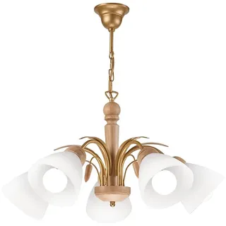 Kronleuchter an Kette TULIPAN 5xE27/60W/230V - Weiß/Braun