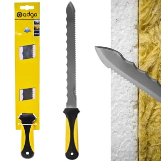 ADGO - Dämmstoffmesser & Styroporschneider - Styropor Schneider - Dämmungsmesser für Mineralwolle- aus Gehärtetem Edelstahl mit Doppelseitigem Gezacktem Messer, Ergonomischer Griff