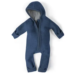 Ehrenkind® WALKOVERALL | Baby Wollwalk-Overalls aus Merino Schurwolle mit Reißverschluss | Walk Wolle Woll-Anzug für Kleinkind und Baby | Jeansblau Gr. 50-56 - 50-56