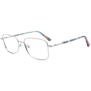 PACIEA Lesebrille Damen Herren Rechteckig Hochwertige Legierung Blaulichtfilter silberfarben 3.5