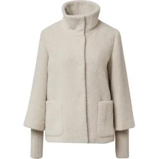 s.Oliver Regular Fit Webpelzjacke mit Stehkragen und Rippstrick-Manschetten Sand, 46