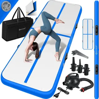 Kesser KESSER® Turnmatte Aufblasbar Airtrack Fitness-Matte Gymnastikmatte inkl. Tragetasche | elektr. Luftpumpe Yogamatte, Tumbling Matten, Trainingsmatte, Turn- & Fitness