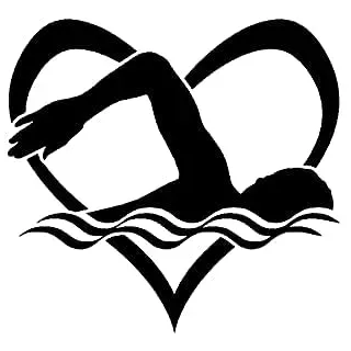 myrockshirt Herz Schwimmen Kraulen Wasserport Aqua Herzschlag ca. 15cm Aufkleber Sticker FREIE Farbwahl Autoaufkleber Wandtattoo Sticker
