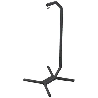 QLS Hängesessel Gestell Stahl mit Haken 203 cm Stabil bis 100kg Outdoor Schwarz 11258 - schwarz