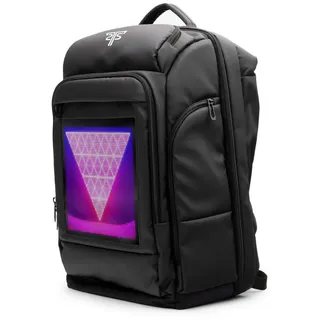 Hyrican LED Laptop Rucksack, 17,3'' Notebook, 12" Tablet, Polyester + LED-panel, USB, schwarz