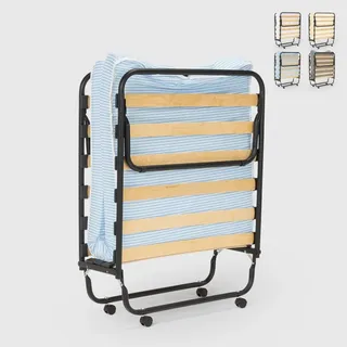 Klappbett mit Matratze und Mikrofaserlatten 80x180cm Apollo - Hellblau - Hellblau