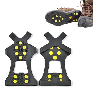 Steigeisen Grödel für Bergschuhe, Anti Rutsch Schuhspikes, Grödel für Wanderschuhe, Steigeisen für Wanderschuhe, Schuhkrallen, Anti-Rutsch Schuhspikes, Größe L:40-45, für Wandern,Wintersport im Freien