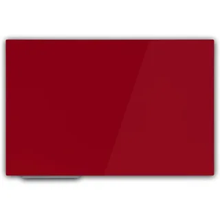 Floordirekt Präsentationsboard - Whiteboard - Magnettafel - Magnetboard lackiert oder Glas - magnetisch & beschreibbar - Schreibtafel Magnetwand Wandtafel (Glasboard Rot, 65 x 100 cm)