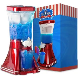 MikaMax Slush-Eis-Maschine Retro, 1 L, 20 W - Slushie Maker | Slushies & gefrorene Getränke einfach zubereiten - 1 L Kapazität, 20 W; nur für zuckerhaltige Getränke geeignet.
