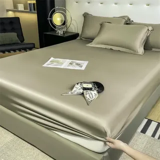 XDMING Spannbettlaken aus natürlicher Maulbeerseide, Matratzenbezug, Queen-Size-Bett, individuelle Größe, Seidenbettwäsche