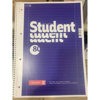 Brunnen Collegeblock Student A4 liniert Blau