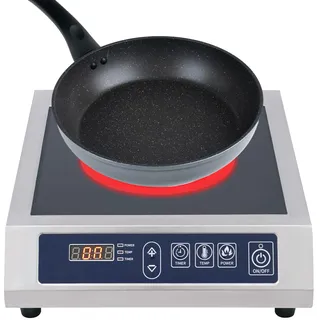 Gewerblicher Induktionskochfeld Induktionsherd 3500W kochplatte induktion Tragbarer Induktionskochplatte mit 11 Leistungs und 10 Temperaturstufen 24h Heizzeitsteuerung