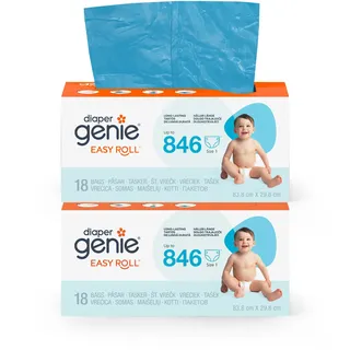 Diaper Genie - 2er-Pack Original Easy Roll Nachfüllungen 2x18 Beutel kompatibel mit Diaper Genie Platinum Windeleimer - Geruchsdicht & stabil. Für 10 Monate Windeln."