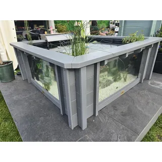 Clear View Garden Aquarium Lotus Gartenteich, quadratisch mit Fenstern