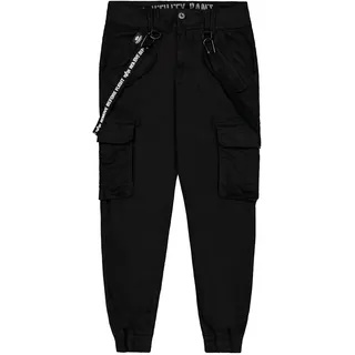 Alpha Industries Cargohose ALPHA INDUSTRIES "Utility Pant", Herren, Gr. 28, Normalgrößen, schwarz, Obermaterial: 98% Baumwolle, 2% Elastan; Futter: 100% Baumwolle, Hosen Cargohose