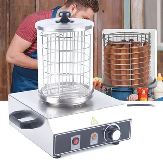 WSIKGHU 350W Profi Würstchenkocher 0-85 °C Einstellbare Temperatur, Profi-Wurstkocher aus Edelstahl 220V Gewerbliche Elektrische Wurstkocher Hot Dog Bockwurstwärmer