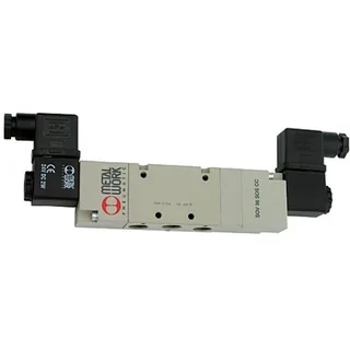 Riegler 5/3-Wegeventil, elektropneu., Mitte geschl., G 1/4, 24 V DC