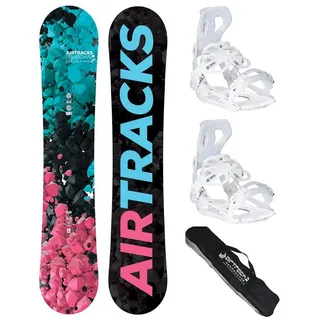 Airtracks Damen Snowboard Set - Board Polygonal 148 - Softbindung Master W M - SB Bag