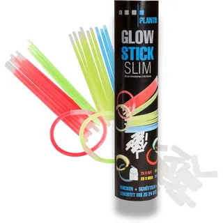 PLANTIN Glow Stick slim – Premium Arm Knicklichter mit Verbinder (100 Stück) Neon Leuchtstäbe, Festival Ausrüstung, Party, Deko, Kindergeburtstag, Party Pack