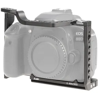 FOTGA Kamerakäfig für Canon EOS 70D 80D 90D Kamera, Aluminium Vlogging Käfig Stabilisator Rig mit kaltem Schuh, 1/4"-20 Schraube, 3/8"-16 Löcher für Arri Grip, Schnellwechselplatte für Arca-Swiss