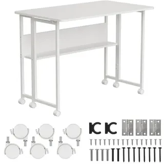 5902211141587 Składane biurko stolik Maclean, białe, mobilne, 100x58cm, max. 50k