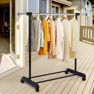 Giantex YOPOTIKA Kleiderständer 92-170 x 40 x 170 cm Schwarz