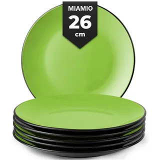 MiaMio Teller Le Papillon Teller Set 6 Personen Modern (Grün, 26 cm), (6 St) grün