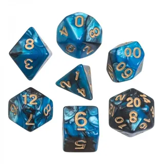 Philos Würfel, oblivion, blau, 7er Beutel