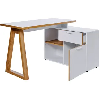 Jahnke Eckschreibtisch »CLUB C 130 E« Eckschreibtisch, wechselseitig montierbar, Breite 130 cm weiß