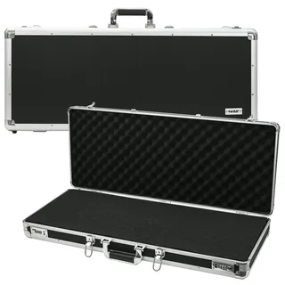 HMF 14444-02 Alu Waffenkoffer, Gewehrkoffer, Zahlenschloss, Rasterschaumstoff, 82 x 36 x 12 cm
